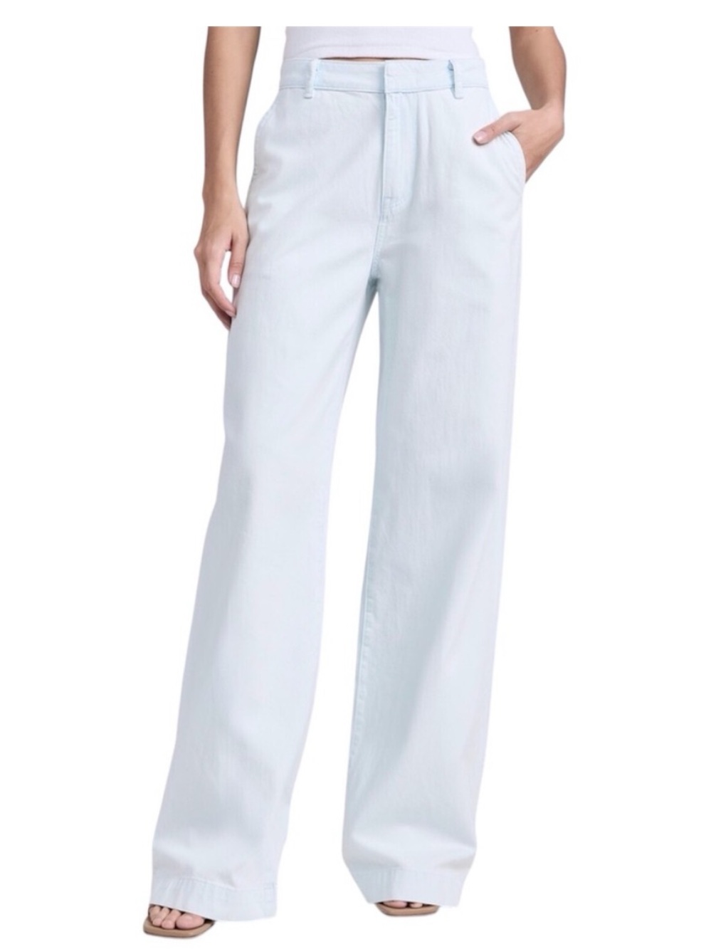 Vince Ice Blue Wide Leg Cotton Pants Denim Size 24